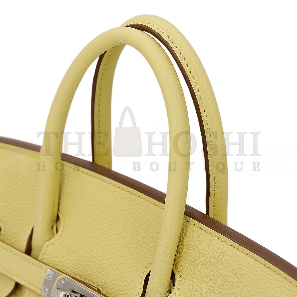 H**me5 BIRKIN 30 TOGO LEATHER LEMON YELLOW SILVER BUCKLE BAG 1271660027 (30*23*15cm) Master Quality